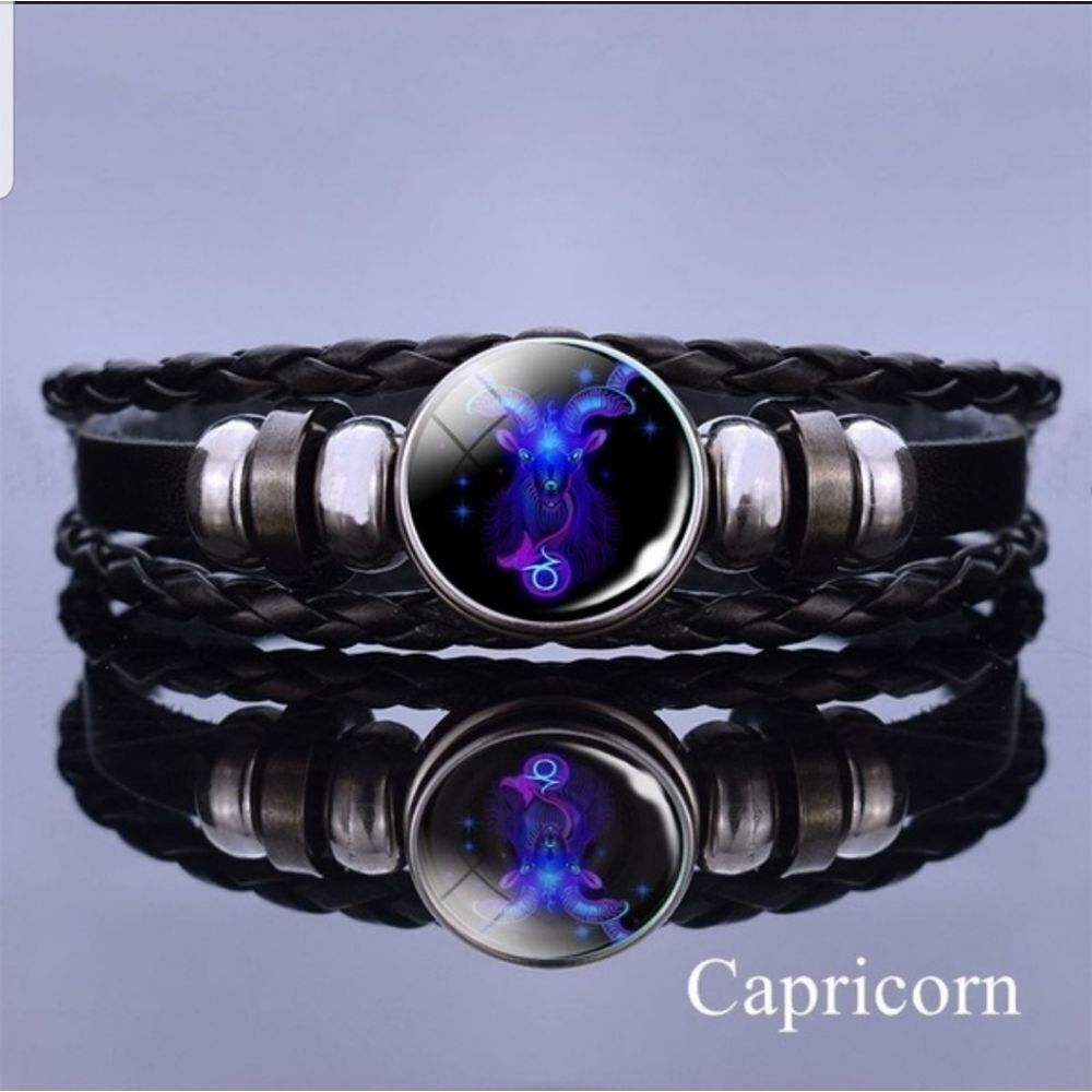 💕5/$18 Leather 3D Astrology Unisex Bracelets